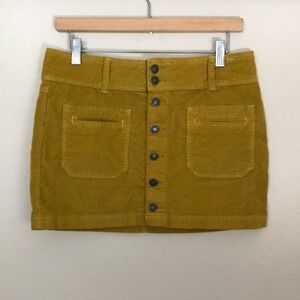 Free People Women's 28 Corduroy Mini Skirt Mustard 60s 70s